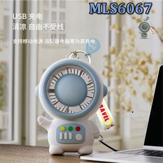 Quạt Cầm Tay Mini Hình Phi Hành Gia Có Dây đeo, Quạt Mini Có đế để Bàn Bỏ Túi Làm Móc Treo Chìa Khóa Nhỏ Gọn Xinh Sắn