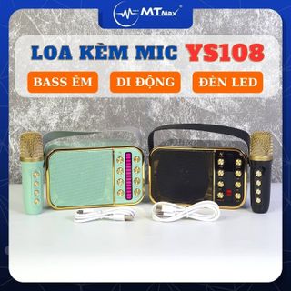 Loa Kèm Mic Karaoke Bluetooth YS108 Bass Êm Công Suất 15W Kèm 1 Micro giá sỉ