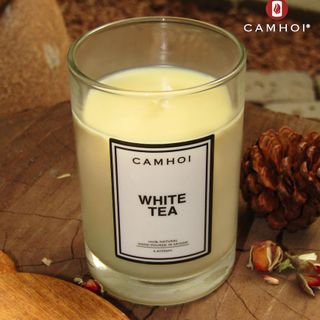 Nến thơm White Tea Cẩm Hội Candle 4.4oz/130ml | Hương Trà Trắng kết hợp Gỗ Tuyết Tùng giảm stress