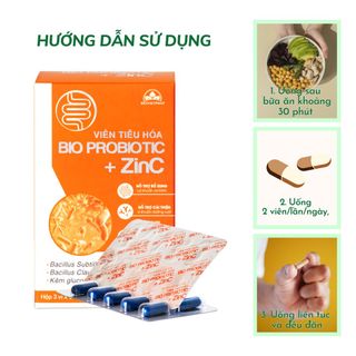 Viên uống tăng cường tiêu hóa Bio Probiotic +ZinC Hộp 30 viên