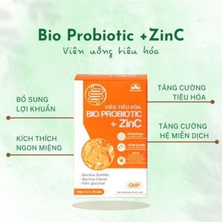 Viên uống tăng cường tiêu hóa Bio Probiotic +ZinC Hộp 30 viên
