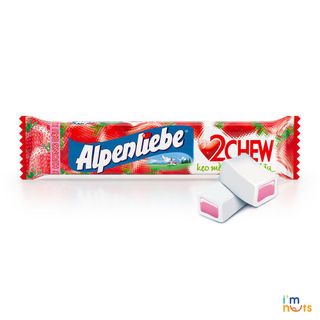 Kẹo mềm Alpenliebe 2Chew đủ vị dạng thỏi - Hương Dâu, Nho, Chanh dây hạt chia, Trà sữa đường đen