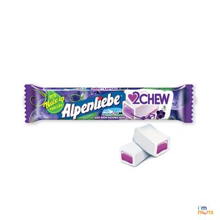 Kẹo mềm Alpenliebe 2Chew đủ vị dạng thỏi - Hương Dâu, Nho, Chanh dây hạt chia, Trà sữa đường đen