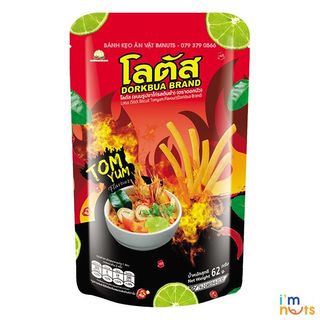 Snack bim bim bánh tăm que cọng Thái Lan Dorkbua vị Mực Nướng, vị Tomyum lốc 12 gói x 62g