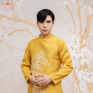 Xưởng may áo dài hoàng mai - sỉ buôn áo dài cách tân nam thêu vải tuyết mưa loại 1