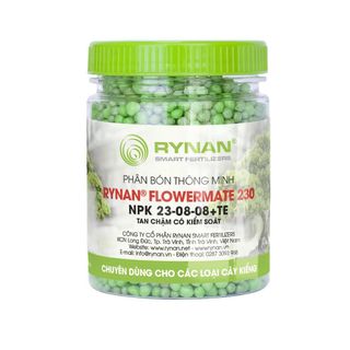 Rynan FM 230 (23-8-8+TE+CHITOSAN) giúp cây đầm chồi, ra lá, to lá, xanh lá. Chuyên dùng cho hoa kiểng lấy lá. (Hủ 150g) giá sỉ