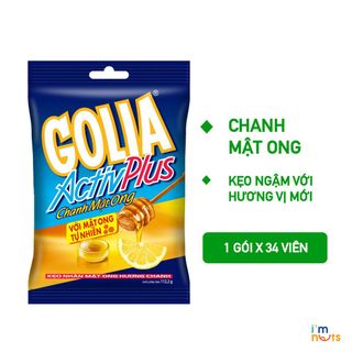 Kẹo Golia Activ Plus nhân Syro thảo dược và Golia Activ Plus nhân mật ong hương chanh gói nhỏ tiện lợi