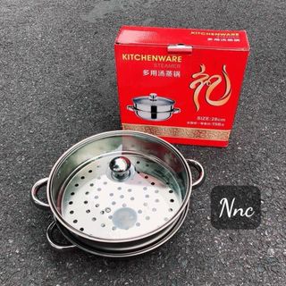 Nồi hấp inox 2 tầng
