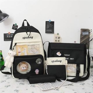 Balo 4 món Thời Trang đi học sinh viên học sinh - Sư tử