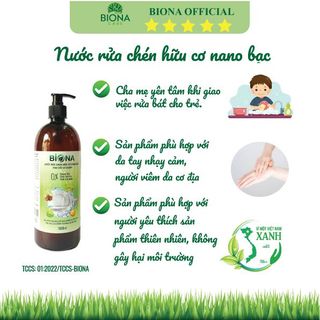NƯỚC RỬA CHÉN HỮU CƠ NANO BẠC BIONA