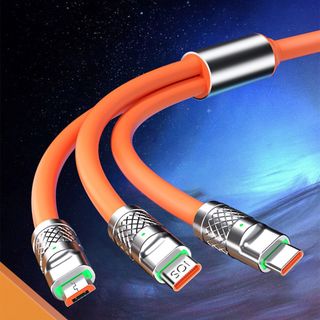Cáp Sạc Nhanh 120W 3 Đầu Silicon (Cáp Màu)