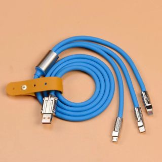 Cáp Sạc Nhanh 120W 3 Đầu Silicon (Cáp Màu)