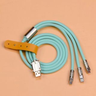Cáp Sạc Nhanh 120W 3 Đầu Silicon (Cáp Màu)