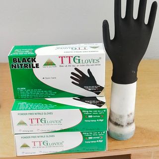 GĂNG TAY CAO SU NITRILE MÀU ĐEN 4.0G