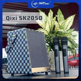 Loa Bluetooth Karaoke Qixi SK2050 - Bass Êm Pin 3.600mAh Kèm 2 Micro Không Dây