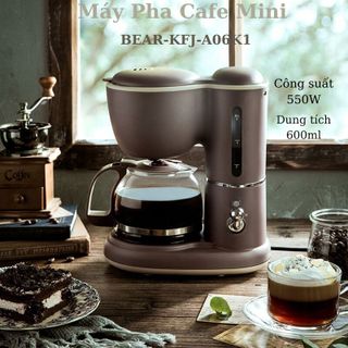 Máy pha cà phê mini tự động BEAR KFJ-A06K1/A06Q1 chính hãng, dùng pha trà, pha cafe/coffee cho gia đình, công sở_BH 12th giá sỉ