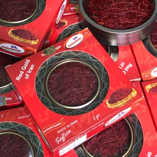 Hộp 1gr (ĐỦ 1G) Saffron Nhụy Hoa Nghệ Tây Iran Loại 1 Negin thương hiệu Bahraman hộp thiếc
