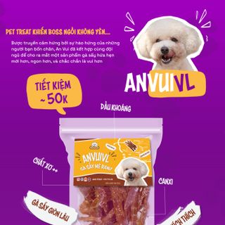 Gà sấy cho chó ANVUIVL gà sấy mè rang thơm ngon làm bánh thưởng cho chó