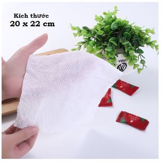 Túi 20 viên khăn giấy nén dùng 1 lần , khăn khô nén viên kẹo Đỏ hàn quốc - Bịch 20 viên khăn nén giá sỉ