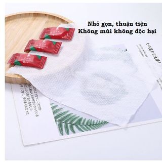 Túi 20 viên khăn giấy nén dùng 1 lần , khăn khô nén viên kẹo Đỏ hàn quốc - Bịch 20 viên khăn nén giá sỉ