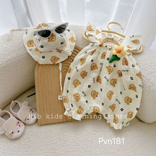 Body xô kèm mũ hai lớp cho bé