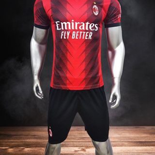 Quần áo thể thao CLB AC Milan đỏ sọc năm 2023-2024 giá sỉ