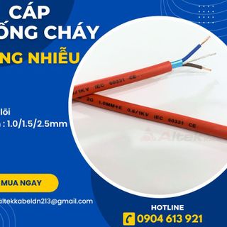 Cáp chống cháy chống nhiễu, cáp tín hiệu báo cháy 2 core 1.0mm, 2x1.5mm, 2x2.5mm
