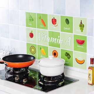HL056 - Giấy dán bếp cách nhiệt hàng tráng nhôm
