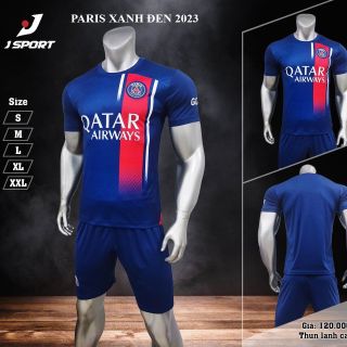 Quần áo thể thao Paris xanh đen năm 2023-2024 giá sỉ