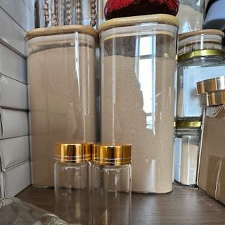 Ảnh/video thật 3*7 cm Lọ thuỷ tinh nắp vàng kích thước nhỏ đựng mẫu thử saffron, đông trùng hạt thảo, bột trầm hương