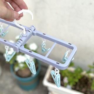 Móc treo đồ 8 kẹp chữ nhật Cocosora Kokubo loại nhỏ, nhập khẩu từ Nhật Bản