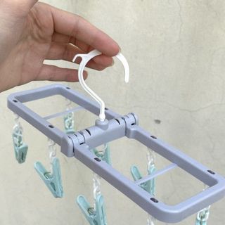 Móc treo đồ 8 kẹp chữ nhật Cocosora Kokubo loại nhỏ, nhập khẩu từ Nhật Bản