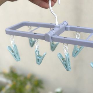 Móc treo đồ 8 kẹp chữ nhật Cocosora Kokubo loại nhỏ, nhập khẩu từ Nhật Bản
