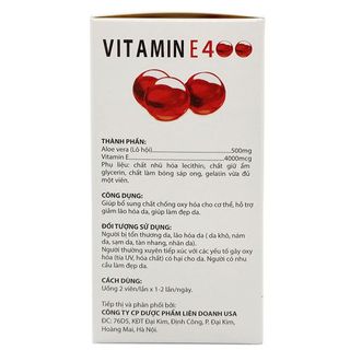 Viên uống đẹp da Vitamin E Đỏ 400 MediUSA hỗ trợ chống lão hóa da - Hộp 100 viên