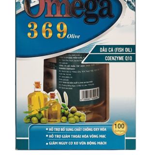 Dầu cá Omega 369 Olive sáng mắt bổ não chống xơ vữa động mạch – chai 100 viên