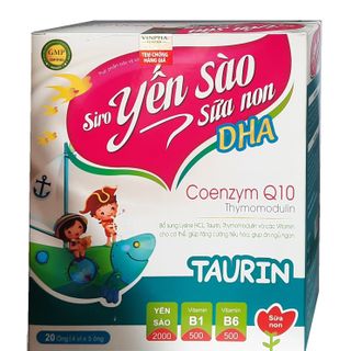 Siro Yến Sào sữa non DHA giúp bồi bổ sức khỏe, ăn ngủ ngon hộp 20 ống