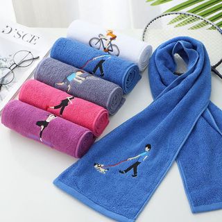 Khăn lau mồ hôi tập thể thao tập gym yoga pilates chất liêu cotton êm mềm không xù lông phai màu kích thước 110cm x 25cm - SP046