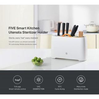 Máy tiệt trùng sấy khô dao thớt đũa khử khuẩn tia UVC thông minh FIVE điều khiển qua app màn hình led