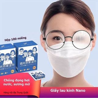 Combo 100 Miếng Giấy Lau Kính Nano Dùng 1 Lần, Giúp Lau Sạch Bụi, Bám Bẩn, Chống Nhờn Trên Bề Mặt Kính - Khăn lau kính mắt giá sỉ