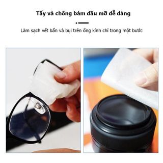 Combo 100 Miếng Giấy Lau Kính Nano Dùng 1 Lần, Giúp Lau Sạch Bụi, Bám Bẩn, Chống Nhờn Trên Bề Mặt Kính - Khăn lau kính mắt giá sỉ