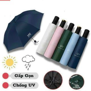 ￼Ô che mưa nắng gấp gọn phủ lớp chống tia UV cao cấp, dù cầm tay 2 lớp dày dặn chống thấm mau khô
