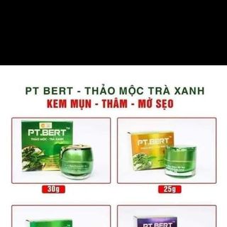 Kem pt Bert thảo mộc Trà xanh mụn thâm mờ sẹo 30gr (giá bao bì 486k)
