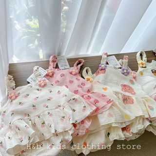 Bộ xô dáng xoè đính hoa cho bé