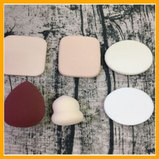 Bộ bông mút trang điểm 6 miếng make up Puff tán kem nền phấn phủ siêu mềm mịn