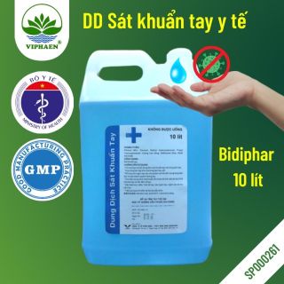 [Bộ y tế] Dung dịch sát khuẩn tay Bidiphar can 10 lít, Cồn y tế sát khuẩn tay nhanh (Can 10 lít) giá sỉ