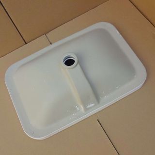 Chậu lavabo bán âm màu trắng hình chữ nhật BA716V