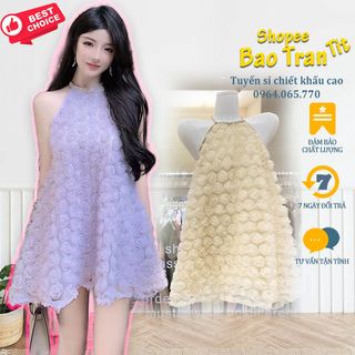 ĐẦM CỔ YẾM ĐÍNH ĐÁ ( VIDEO CHÍNH CHỦ)