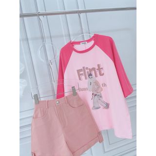 SÉT QUẦN ĐÙI HỒNG AO TAY PHỐI