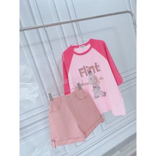 SÉT QUẦN ĐÙI HỒNG AO TAY PHỐI