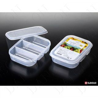 Hộp nhựa đựng thực phẩm 3 ngăn dáng cao 820ml Nakaya nhập khẩu từ Nhật bản